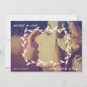 Carte faire-part de grossesse à cadre de Doodle