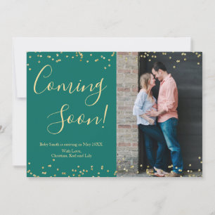 Carte Faire-part de grossesse Gold Confetti sur Ve