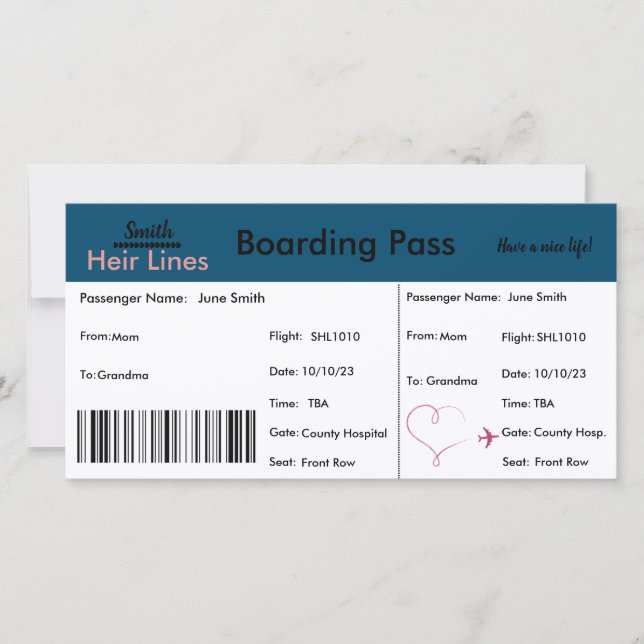 Carte Faire-part de grossesse Voyage Thème (Devant)