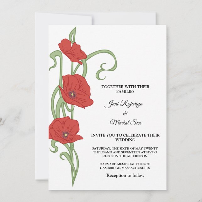 Carte faire-part de mariage (Devant)