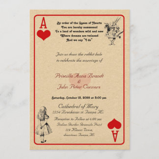 Carte faire-part de mariage "Alice au pays des mer