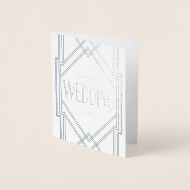 Carte Faire-part de mariage Art déco Real Foil (Devant)