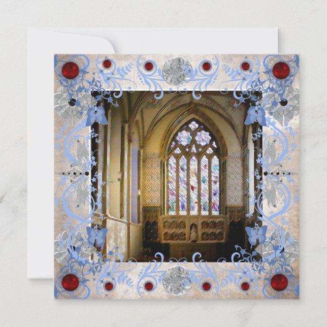 Carte Faire-part de mariage Art déco Rubies (Devant)