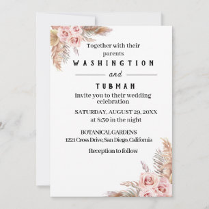 Carte Faire-part de mariage Bohème Chic Floral