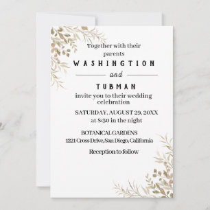 Carte Faire-part de mariage Bohème Chic Floral