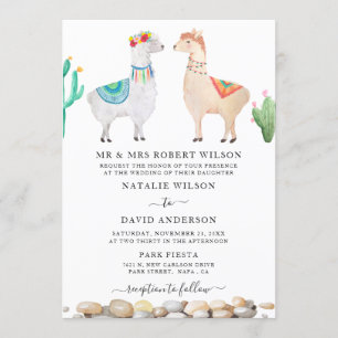 Carte Faire-part de mariage Couple Llama