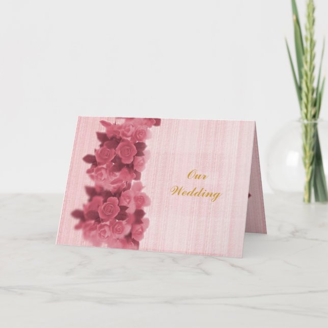 Carte Faire-part de mariage Déco rose (Devant)