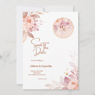 Carte Faire-part de mariage Floral et Aquarelle