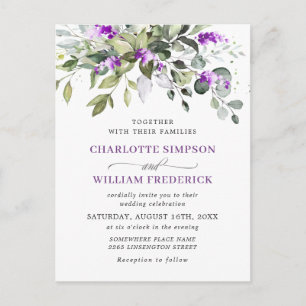 Carte Faire-part de mariage florale Eucalyptus Lav