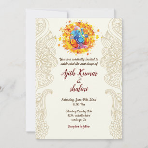 Carte Faire-part de mariage hindoue