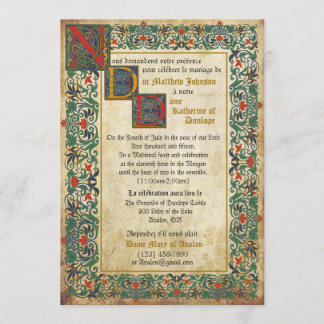 Carte Faire-part de mariage Manuscript Médiévale