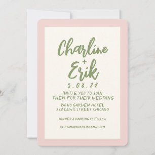 Carte Faire-part de mariage Pastel Retro