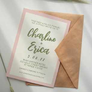 Carte Faire-part de mariage Pastel Retro