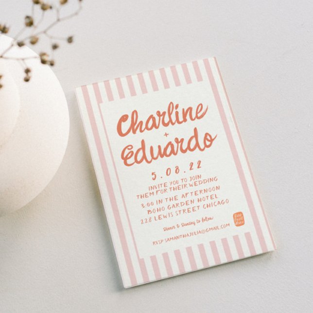 Carte Faire-part de mariage Pastel Retro (Créateur téléchargé)