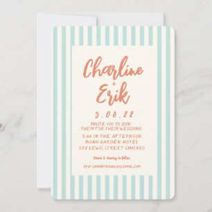 Carte Faire-part de mariage Pastel Retro