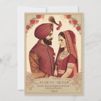 carte faire-part de mariage punjabi