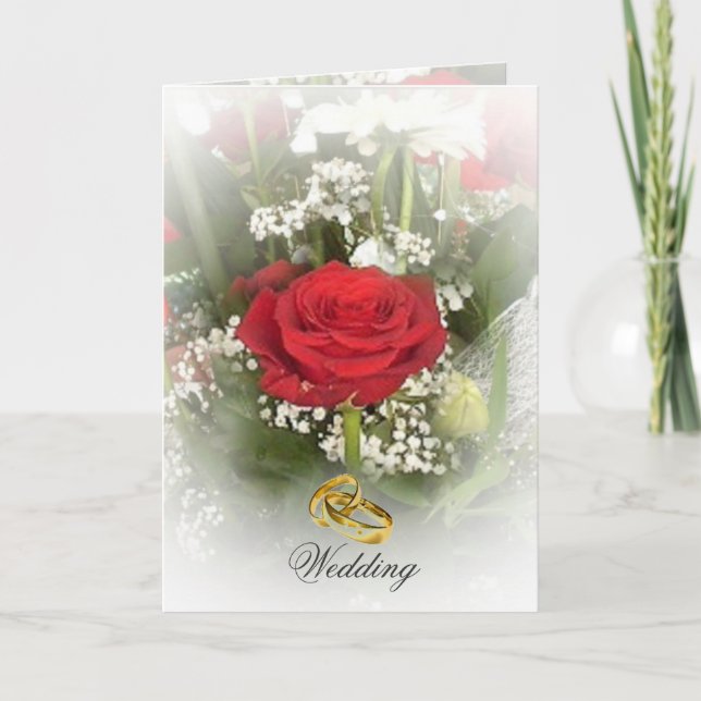 Carte Faire-part de mariage Rose (Devant)