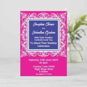 Carte Faire-part de mariage rose Entièrement Perso