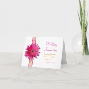 Carte Faire-part de mariage rose Gerbera Daisy