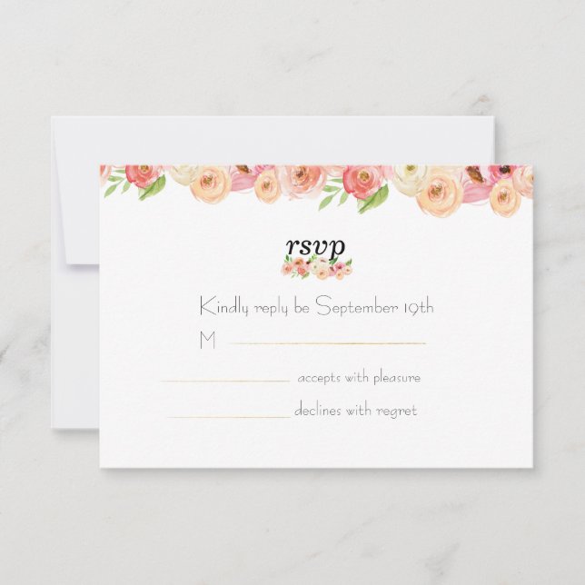 Carte Faire-part de mariage RSVP Coral Spring (Devant)