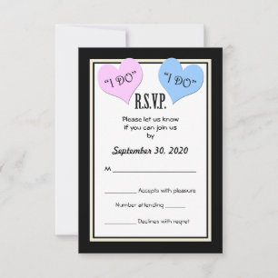 Carte Faire-part de mariage RSVP I DO