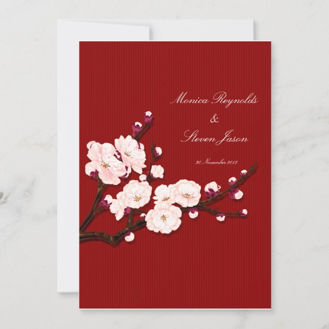 carte faire-part de mariage RSVP Sakura (Devant)
