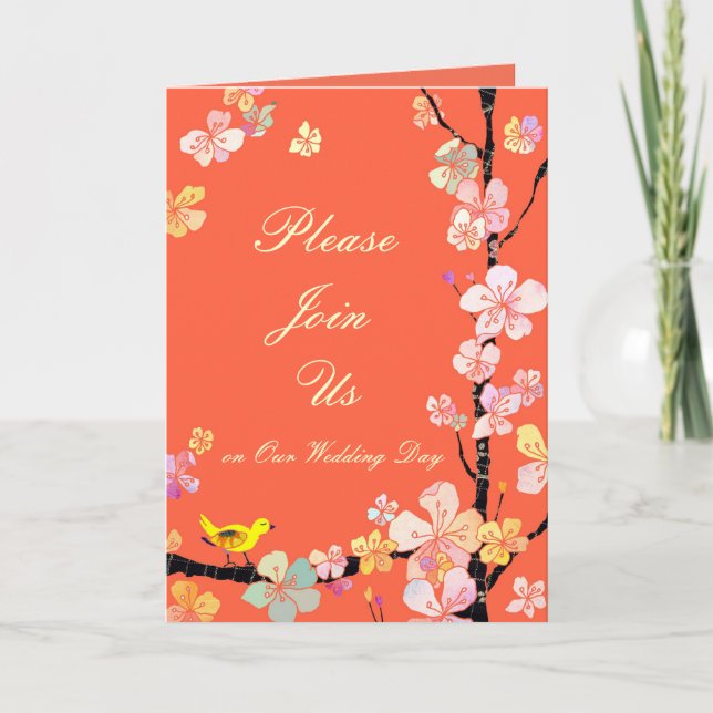 Carte Faire-part de mariage Sakura (Devant)