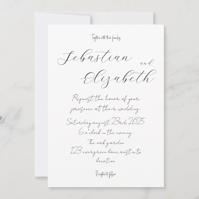 Carte Faire-part de mariage simple (Devant)