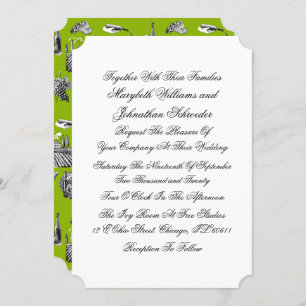 Carte Faire-part de mariage Toile & Calligraphie