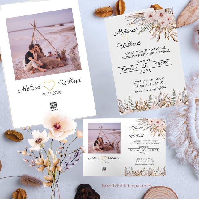 Carte faire-part de mariage Tropical Foil (Créateur téléchargé)