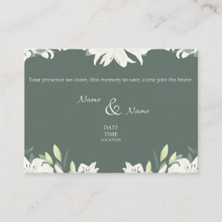 Carte Faire-part de mariage verte et blanche