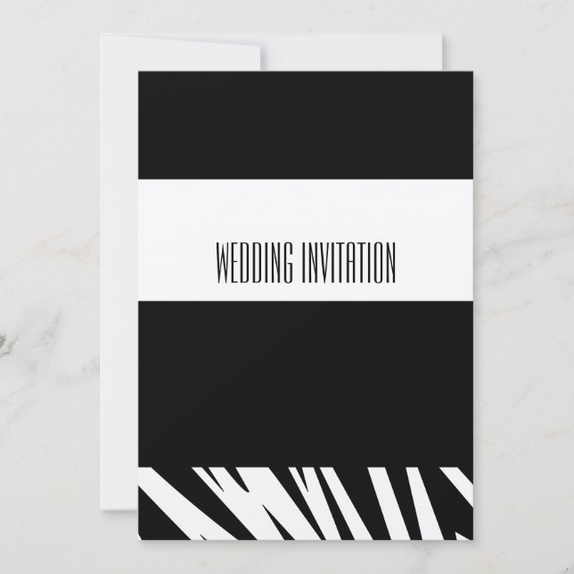 Carte faire-part de mariage zèbre Afro-design (Devant)