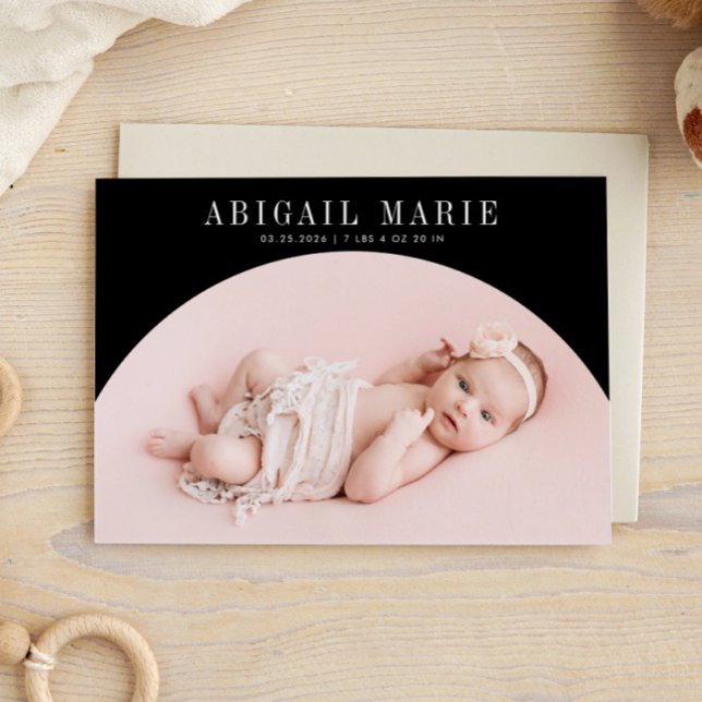 Carte Faire-part de naissance à cadre Arche Noire (Créateur téléchargé)
