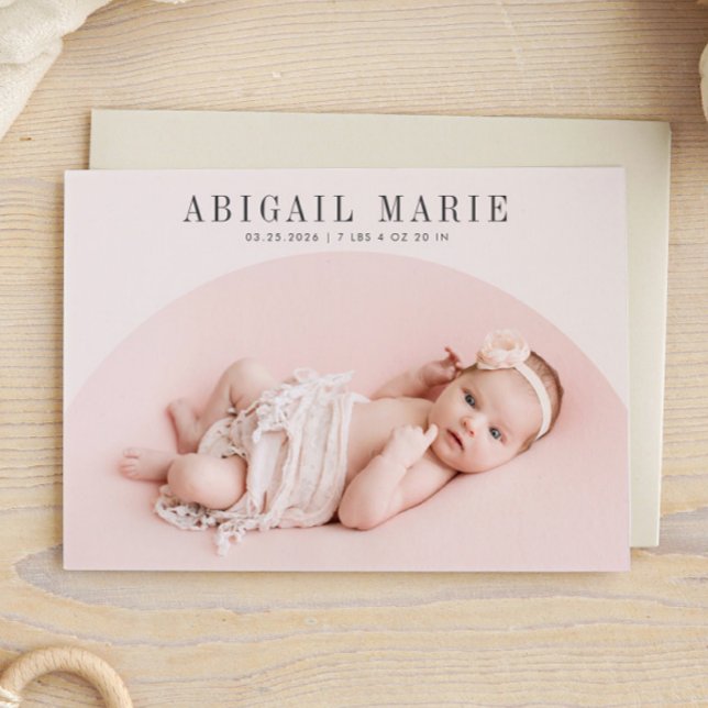 Carte Faire-part de naissance à cadre en arc de cr (Créateur téléchargé)