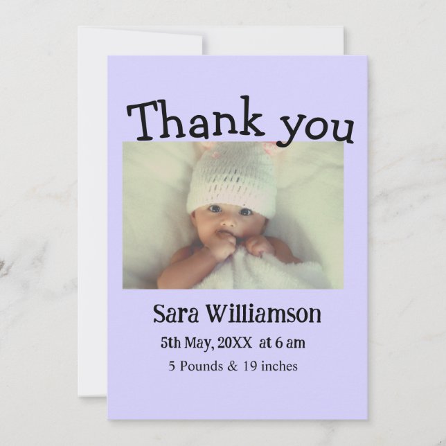 Carte faire-part de naissance de montage minimale (Devant)