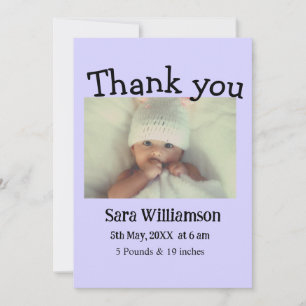 Carte faire-part de naissance de montage minimale