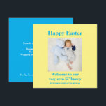 Carte faire-part de naissance Happy Pâques Photo B<br><div class="desc">Votre nouveau bébé garçon est arrivé à temps pour les vacances de Pâques ! Vous serez éclatant d'annoncer la merveilleuse nouvelle à vos amis et votre famille avec ce design entièrement personnalisable. Vous pouvez leur souhaiter une Pâques heureuse en même temps que votre photo préférée de votre nouveau fils. Votre...</div>