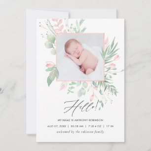 Carte Faire-part de naissance Pastel Blush Greener