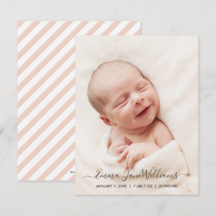 Carte Faire-part de naissance photo avec des rayur