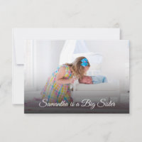 Carte Faire-part de naissance photo Big Sister New