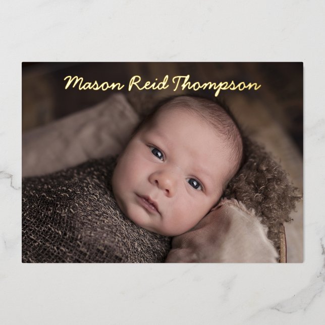 Carte Faire-part de naissance photo manuscrite (Recto)