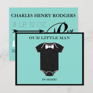 Carte Faire-part de naissance pour garçons BABY & 