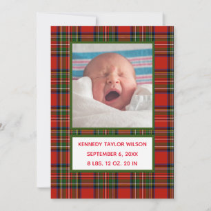Carte Faire-part de naissance rouge