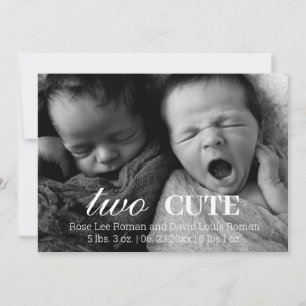 Carte Faire-part de naissance Twins Photo modifiab