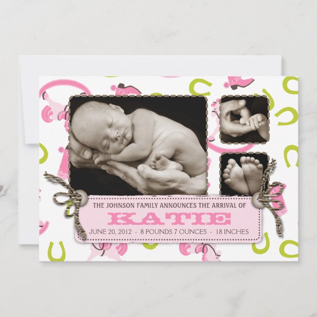 Carte Faire-part fille Cheval-Roche 2 (Devant)