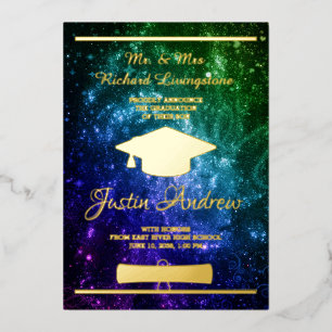 Carte Faire-part Gold Foil Galaxy