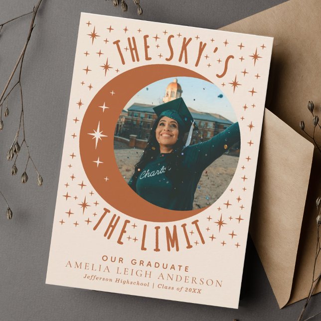 Carte Faire-part photo de la graduation de la lune (Créateur téléchargé)