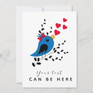 Carte Faire-part plat Blue Bird