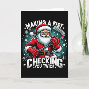 Carte Faire une Fist en vérifiant deux fois Santa Xmas H