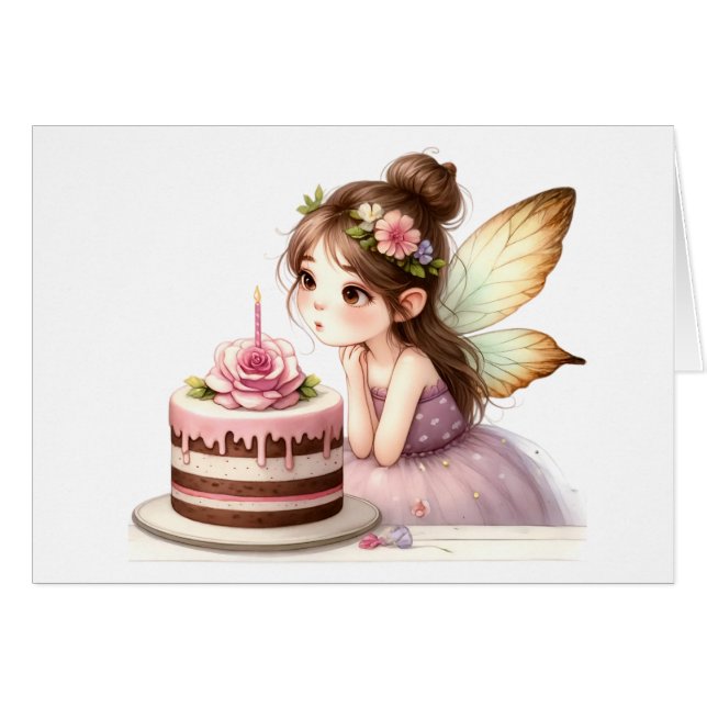 Carte Fairy Birday Card (Devant Horizontal)
